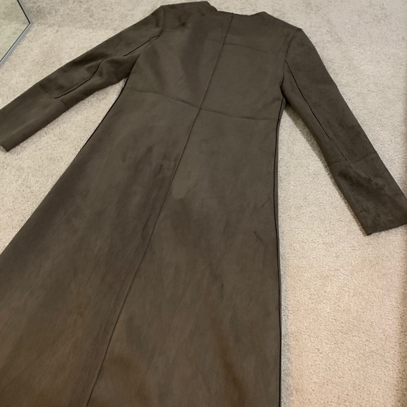 Olive Green Vegan Suede Jacket - Picture 6 of 8